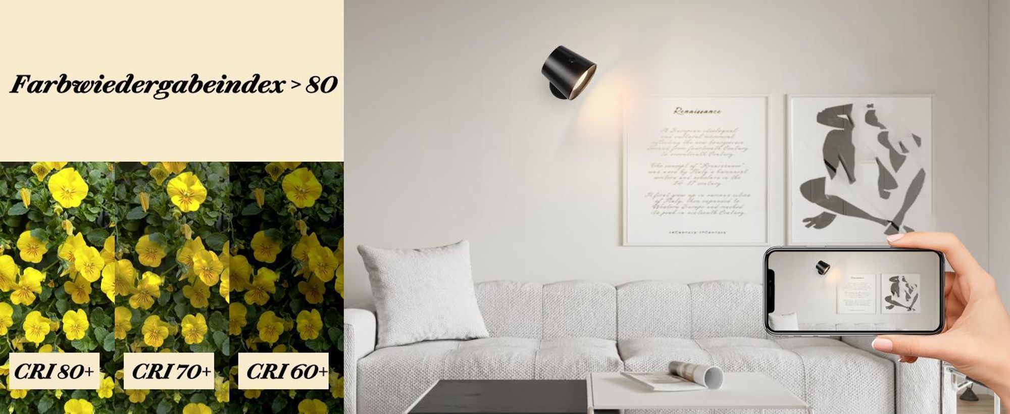 ZMH LED Wandleuchte Schwarz 1ER Innen Wandlampe Akku Touch Control 360° Drehbare 3 Helligkeitsstufen Kabellose Für Kinder Wohnzimmer Schlafzimmer Flur