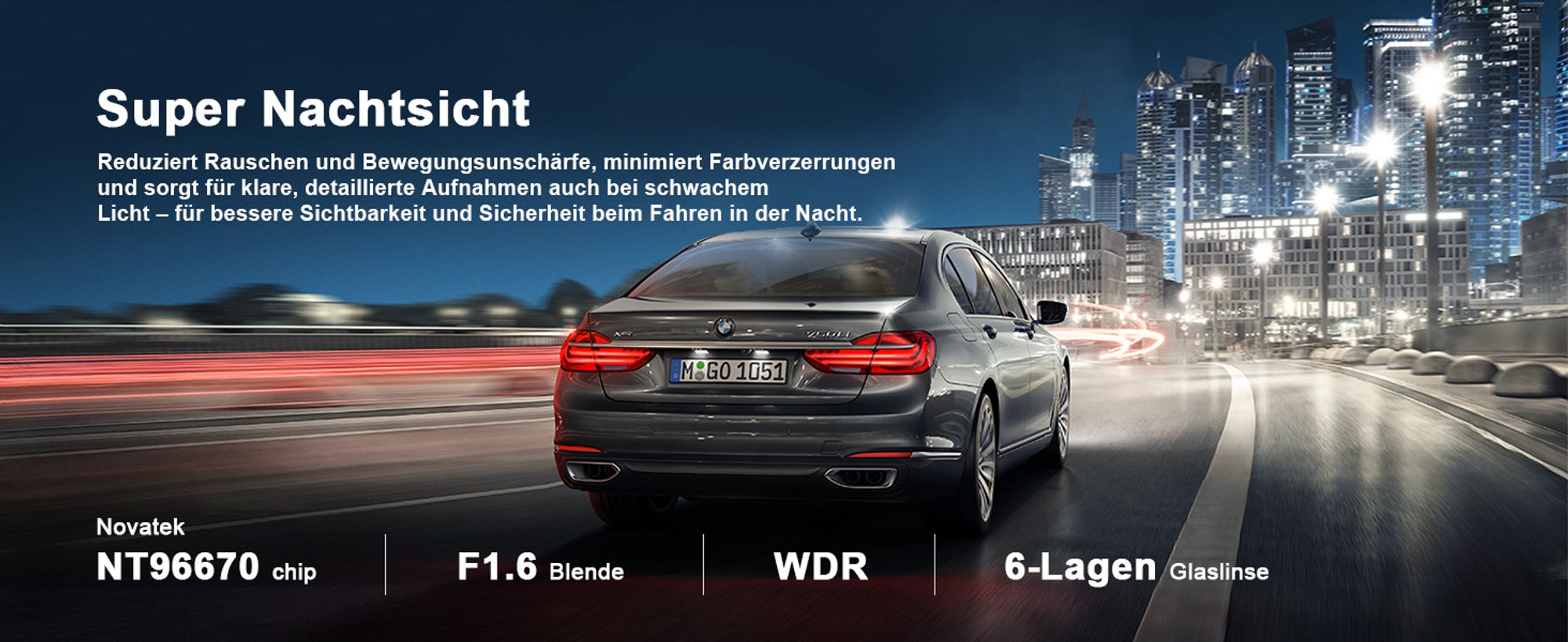 4K+1080P Dashcam Auto Vorne Hinten, Wi-Fi/APP Dual Auto Kamera mit Parküberwachung