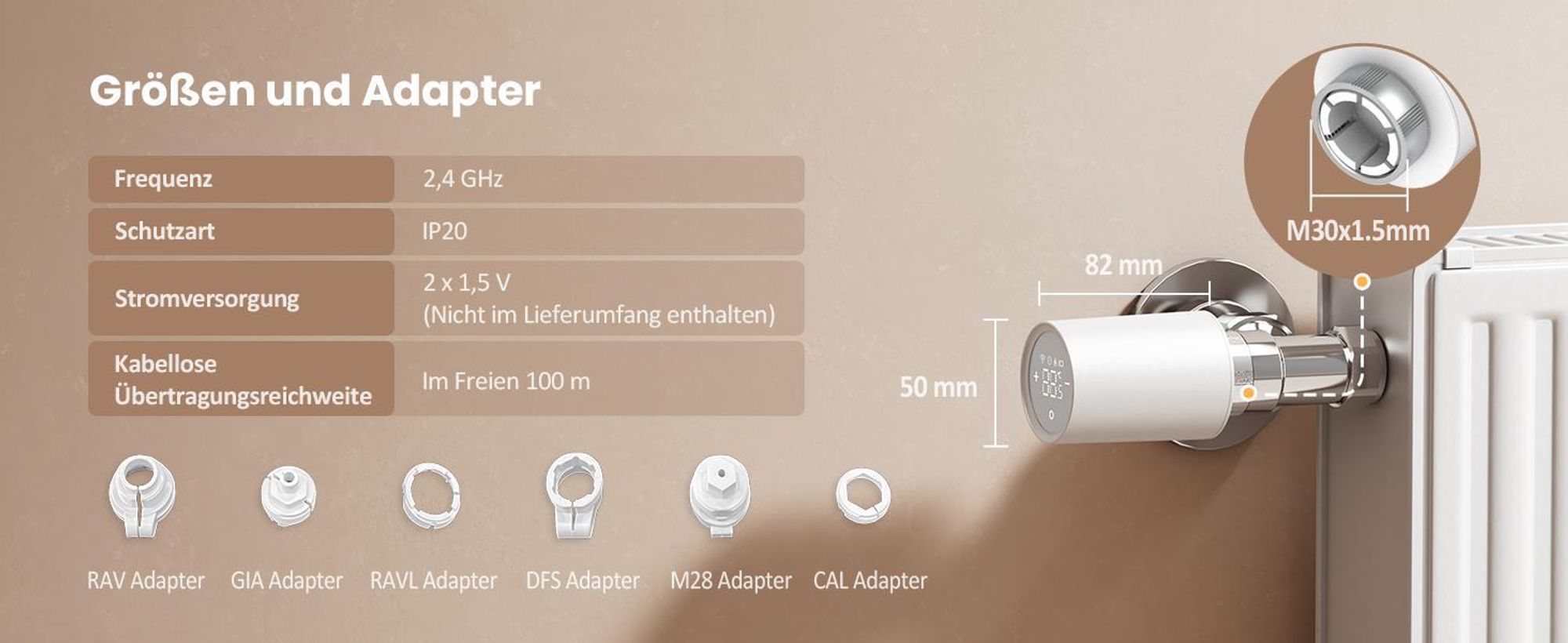EMKE Heizkörperthermostat Intelligent mit Smart Gateway – Weiß ABS-Gehäuse Fernsteuerung Fenster-Offenerkennung & Kindersicherung