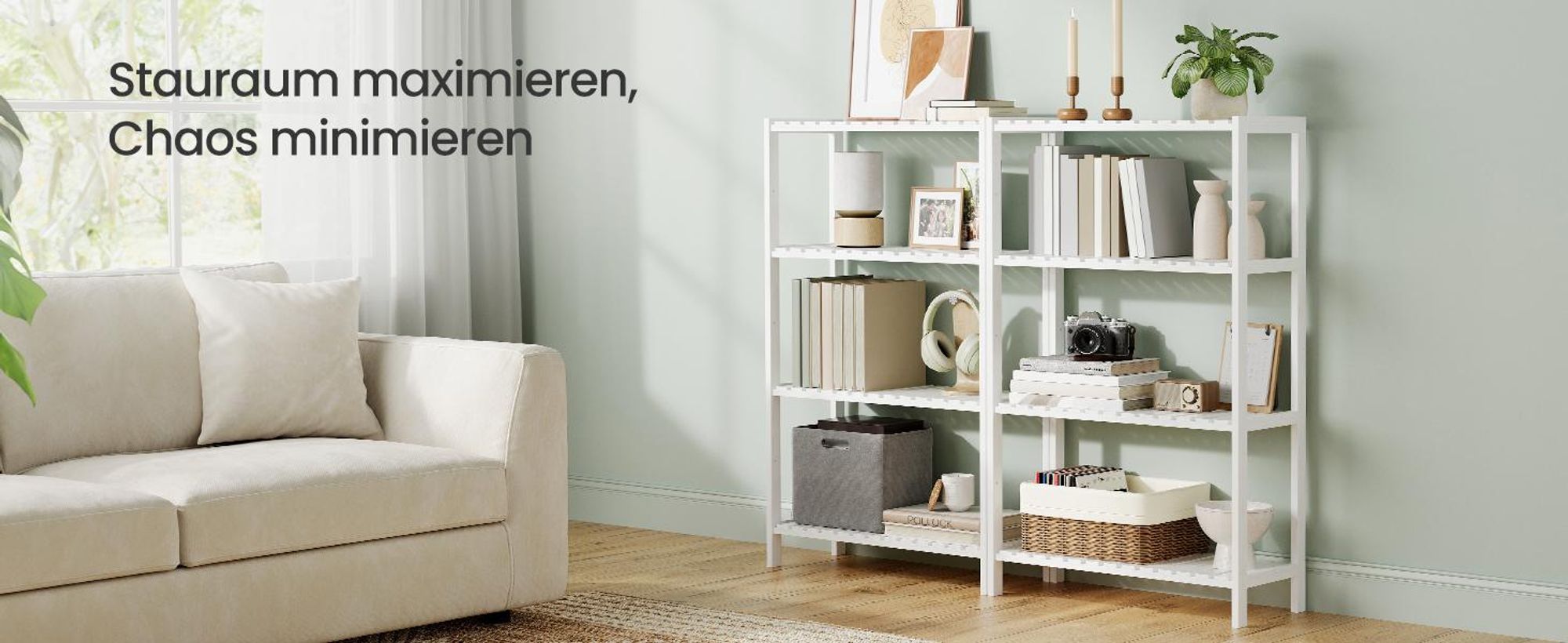 SONGMICS Badezimmerregal, Badregal, Küchenregal, 26 x 60 x 100 cm, aus Bambus
