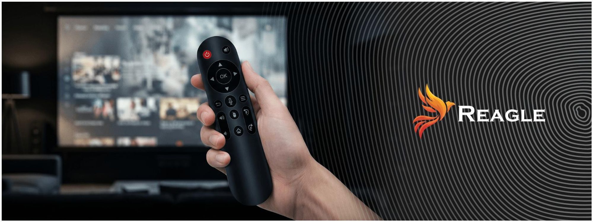 Universal Projektor Fernbedienung Bluetooth Air Mouse Sprachsteuerung kompatibel Android Beamer Smart TV Ersatz Remote Reagle