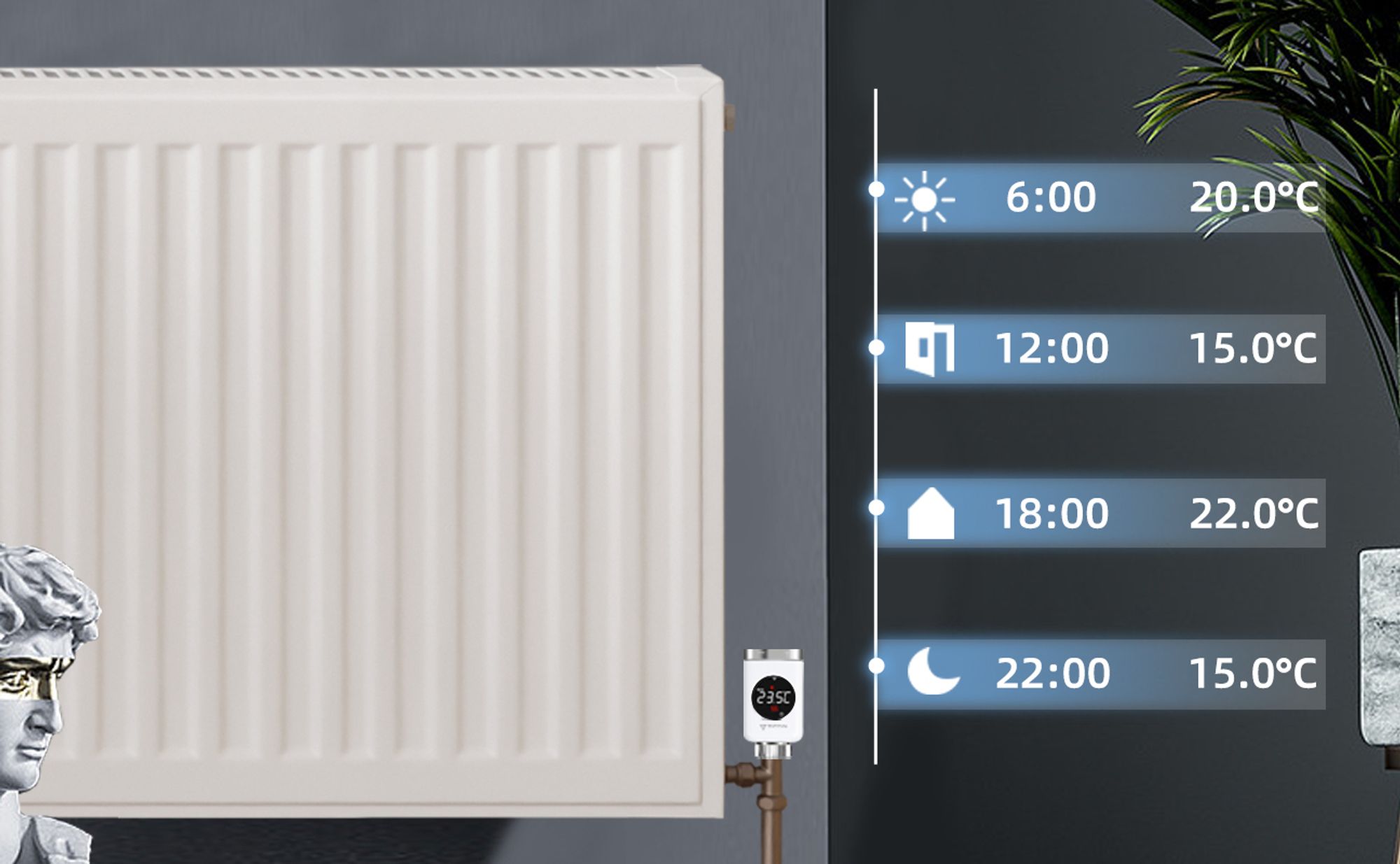 Salcar 3er Set Smart Home Heizkörperthermostat WIFI Elektronisch Heizungsthermostat Lcd mit Amazon Alexa & Google Assistant Thermostat Heizkörper