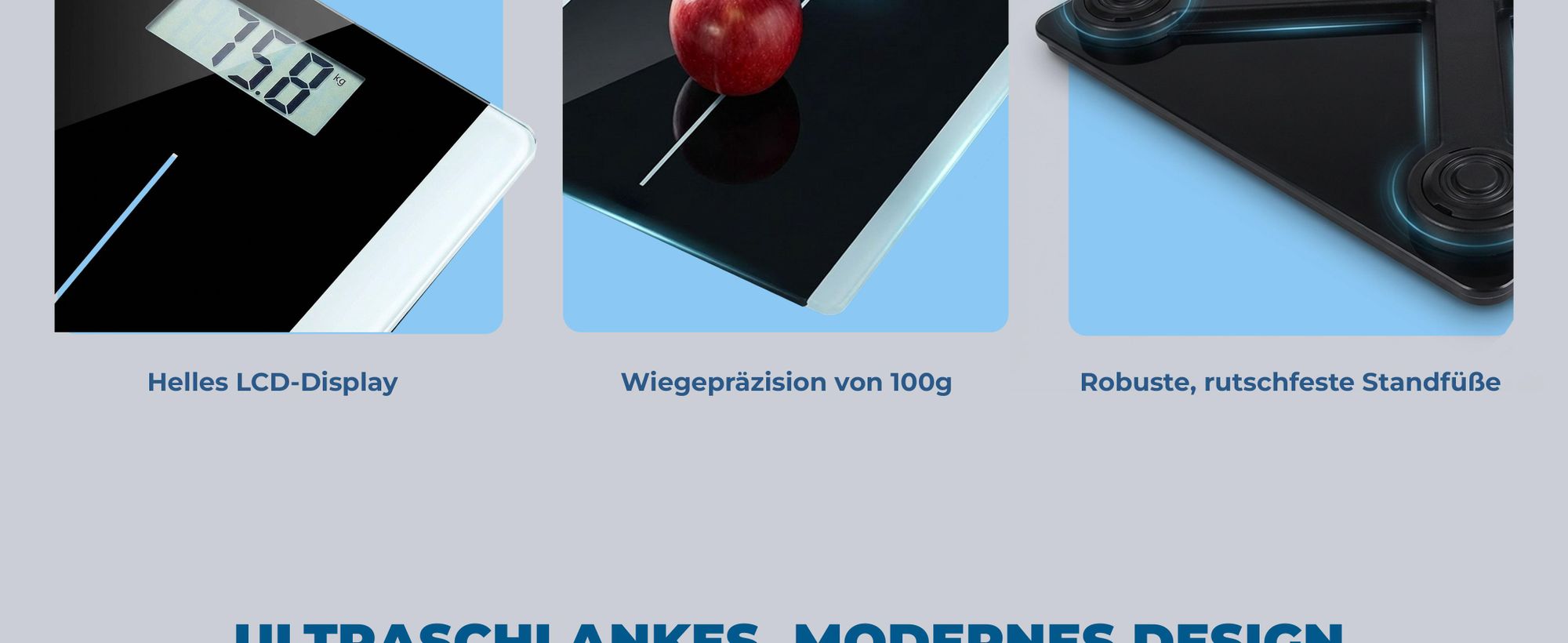 MONZANA Personenwaage Digital Klare LCD Anzeige Große Trittfläche bis 180kg