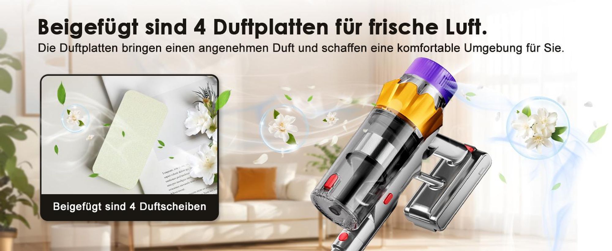 Aiibot Akku Staubsauger, 85000Pa/80Mins/750W Staubsauger Kabellos mit Smart Display , 50dB Ultraleiser Staubsauger mit Anti-Tangle-Bürste, 3 Saugmodi