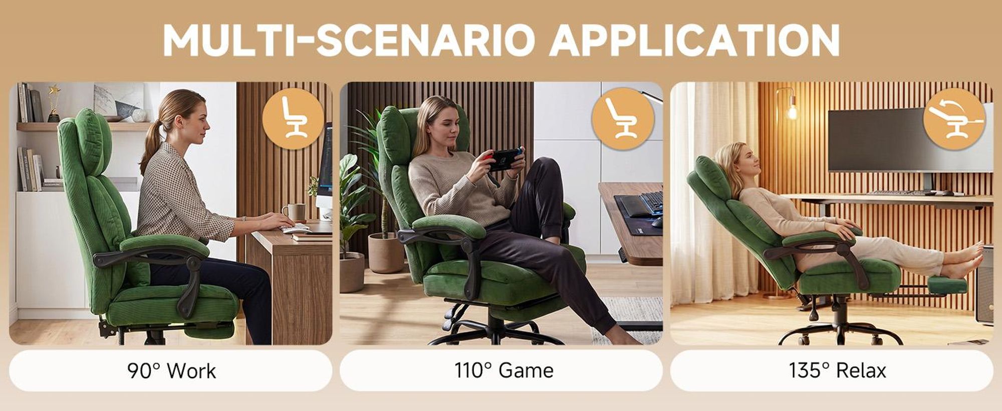 Sedia da gaming GTPLAYER, sedia da ufficio ergonomica con poggiapiedi e supporto lombare, poltrona direzionale ad alto schienale per persone alte, sedia da computer ampia e regolabile in altezza