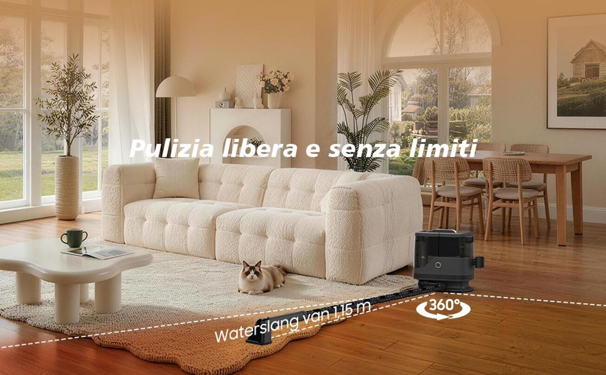 Aspirapolvere umido per tappezzeria – 400W, 13 kPa di aspirazione, portatile, per tappeti, divani e auto