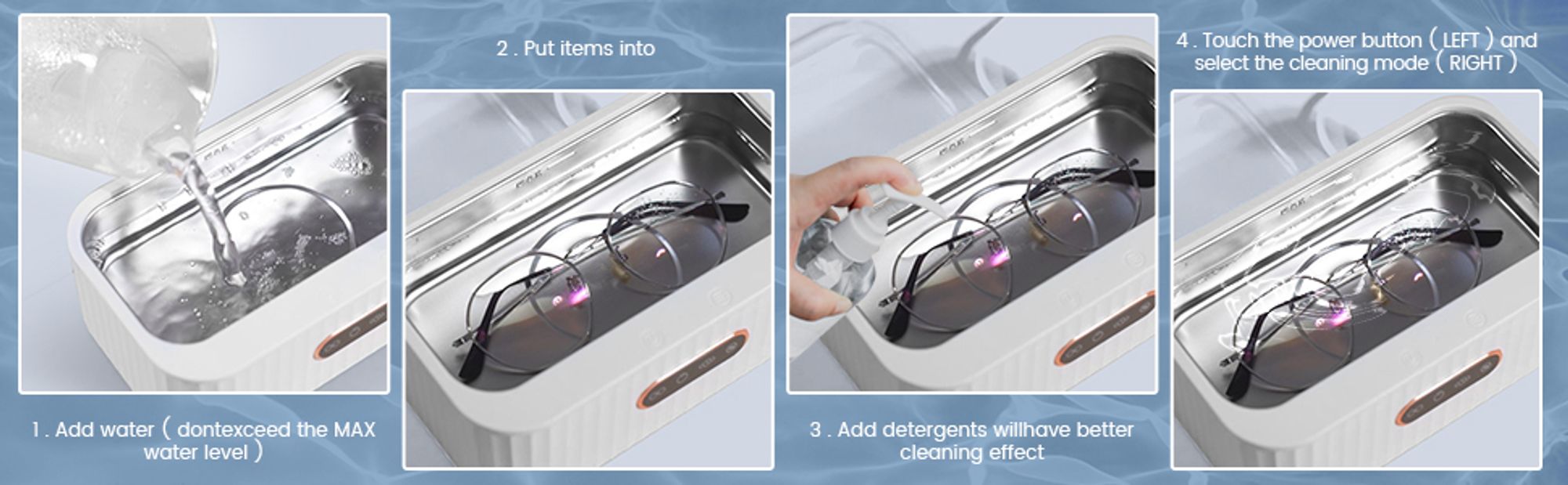 400ML Ultraschallreiniger, Ultraschallreinigungsgerät Ultraschallreiniger 45000Hz, Hochfrequenz Ultraschallreinigungsgerät Automatisch Ultrasonic