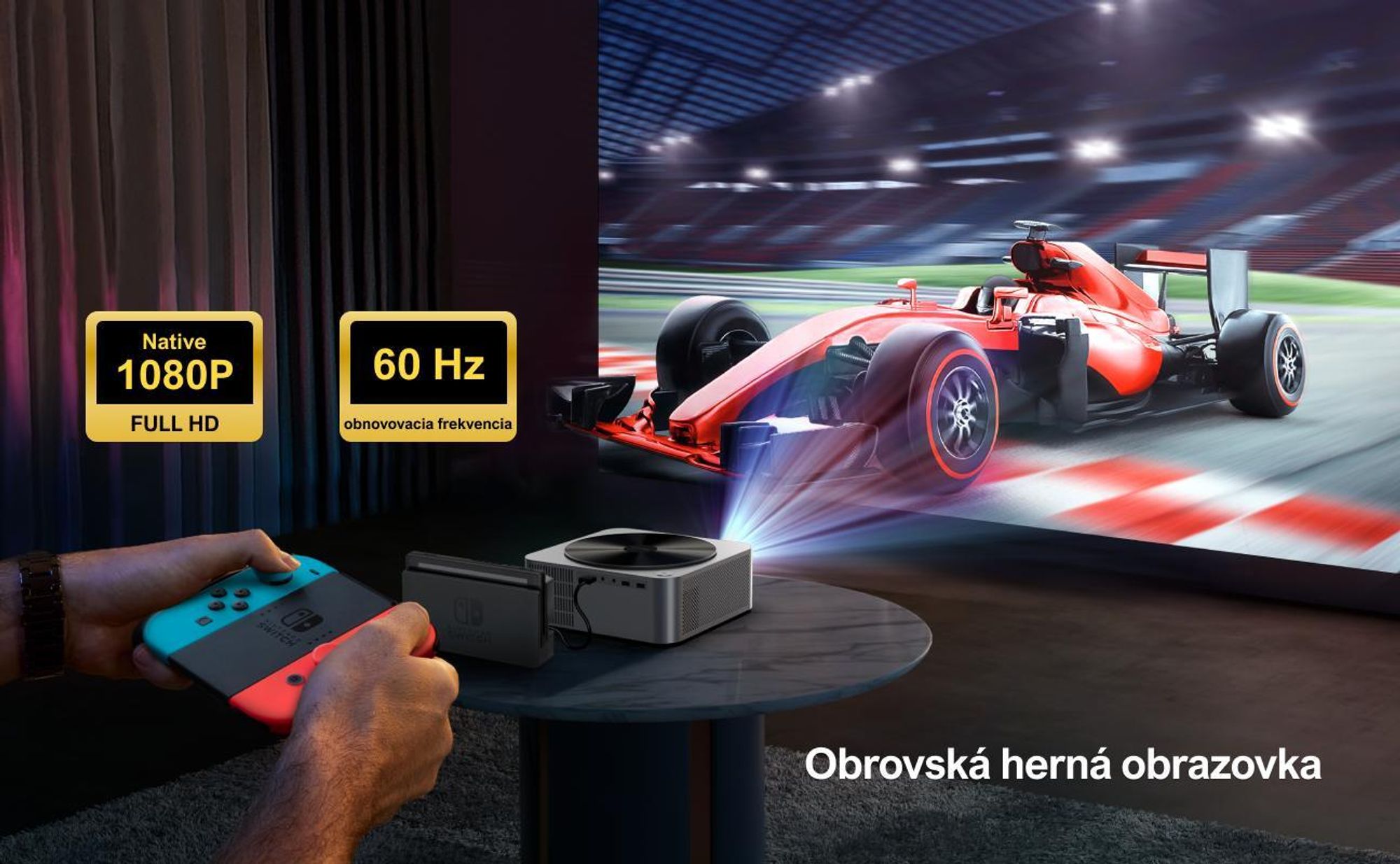 Projektor Ultimea Apollo-P40 s podporou 4K, aktualizovaná verzia s funkciou vyhýbania sa prekážkam 700 ANSI, inteligentné zarovnanie plátna,