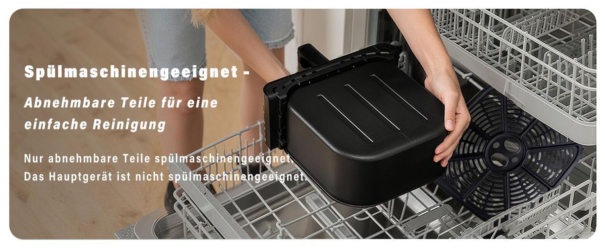 ZMH Heißluftfritteuse xxl 6L Airfryer Schwarz Einzelkorb Sichtfenster 7 Garprogramme 11 Funktionen Timer Touchscreen 10 Backpapier für Familienküche