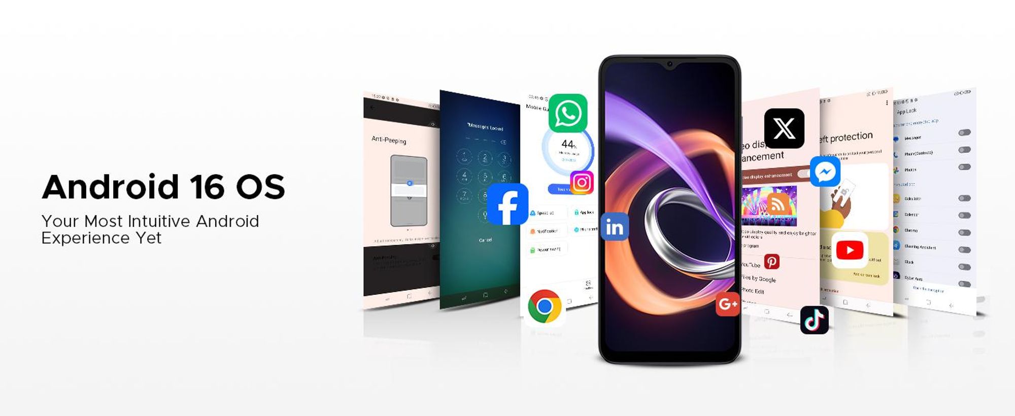 DOOGEE Note56 Plus, smartphone, Android 16, 6,56" displej s obnovovací frekvencí 90 Hz, baterie 6150 mAh, 48 GB RAM + 256 GB úložiště, 4G, 50 MP fotoaparát, NFC, čtečka otisků prstů, rozpoznávání obličeje, bez smlouvy