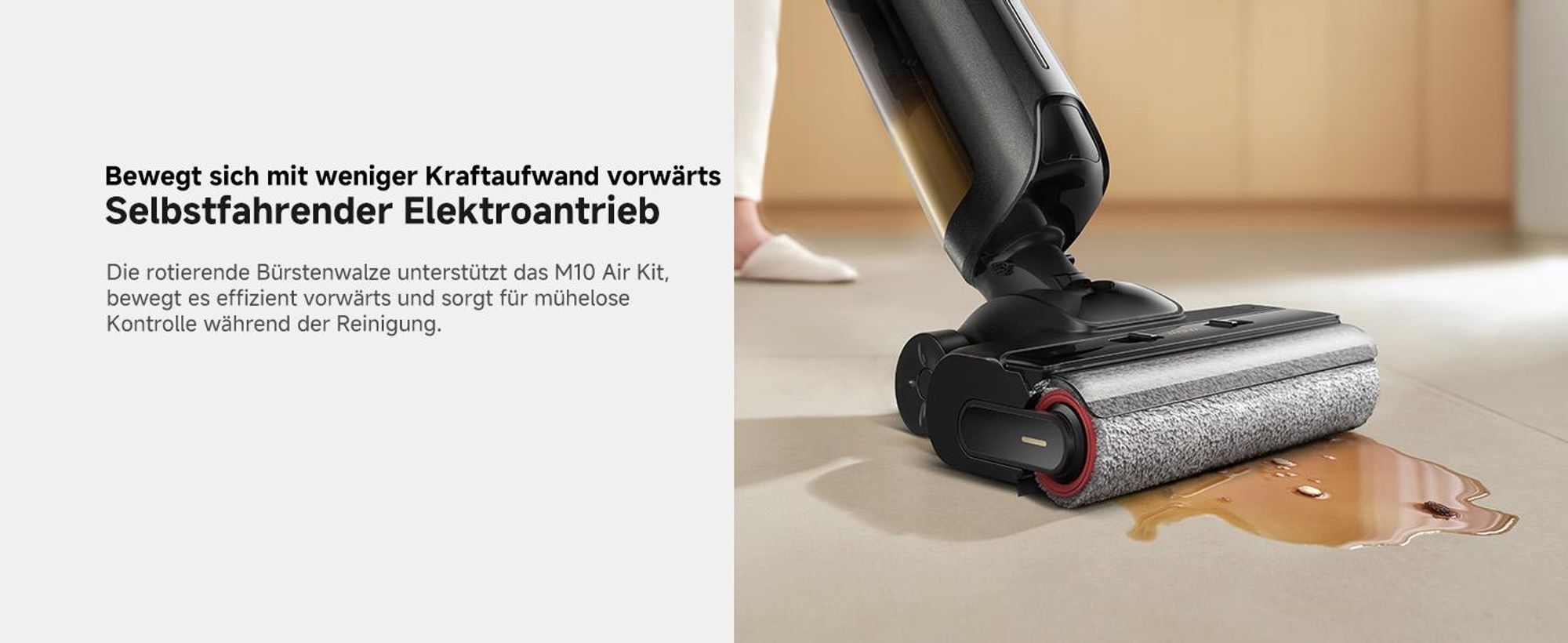 MOVA M10 Air Akku-Stielstaubsauger mit Nass- & Trockensaugen, 20.000 Pa, 30 Min, 600-ml-Tank, 74 dB, Auto-Reinigung, Anti-Geruch, Schwarz