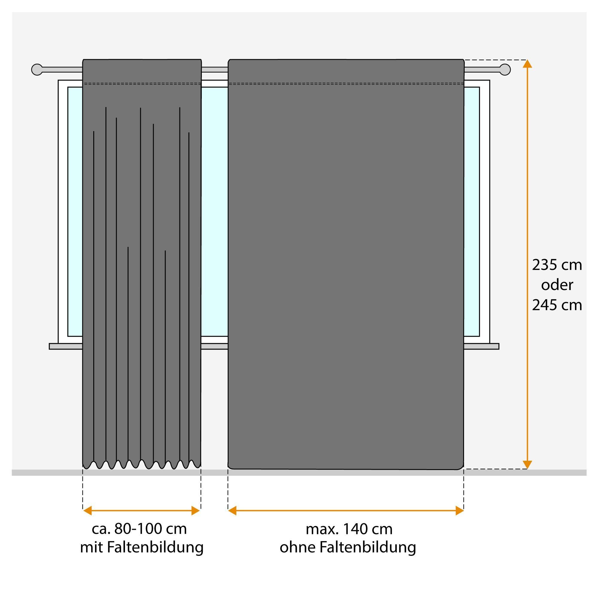 Victoria M. AURORA Vorhang mit Kräuselband, verdunkelnd, 140 x 245 cm, schwarz verdunkelnd, blickdicht, Thermo‑ & Schallschutz, hochwertige Polyester Gardine