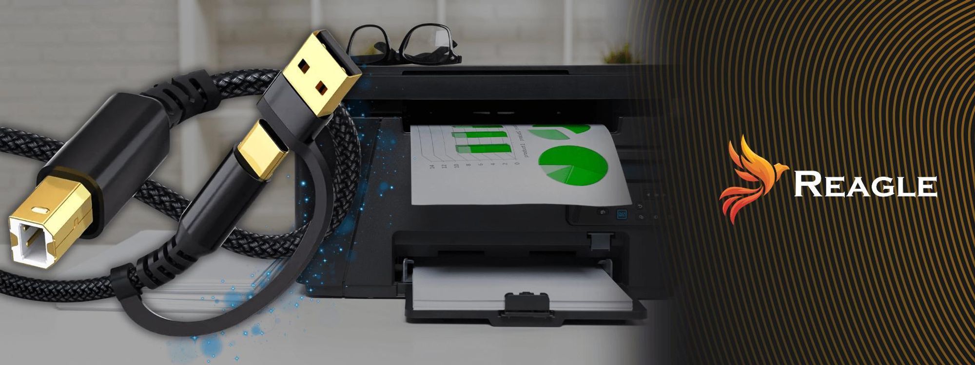 USB Drucker Kabel 2m 2in1 Stecker USB C und USB A auf USB B für Scanner Fax Plotter Kompatibel mit HP Canon Brother Epson Reagle Hochwertig