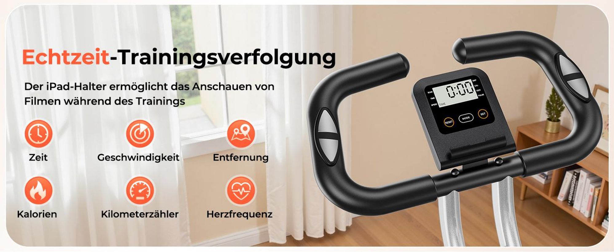YOSUDA Heimtrainer Fahrrad Klappbar,Ergometer 150kg Belastbar, Hometrainer 8 Magnetische Widerstandsstufen,Leise & Bequem, LCD-Monitor