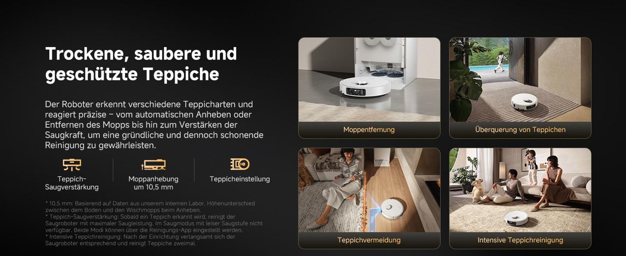 Dreame Matrix 10 Pro Saugroboter mit Wischfunktion,30KPa Saugleistung,AI RGB,3D Laser,100°C Selbstreinigung,0-Tangle System,Mop-Wechselstation,Weiß