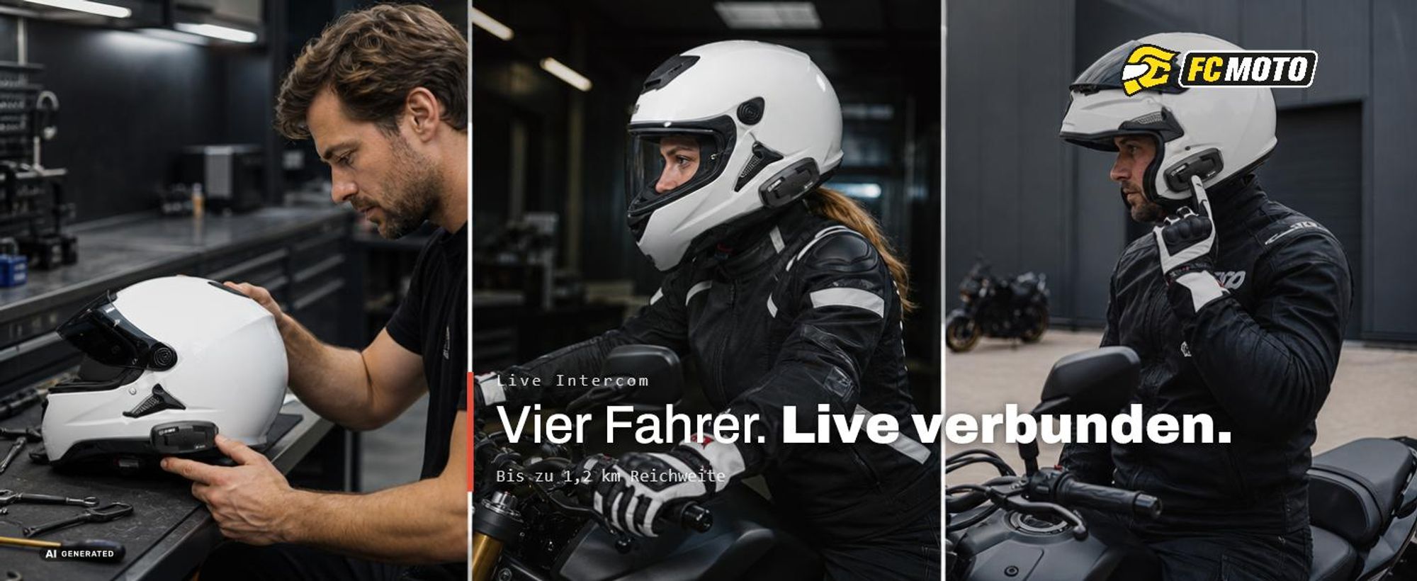Cardo FC4X (UCS) FC-Moto Edition Bluetooth Kommunikationssystem Einzelset