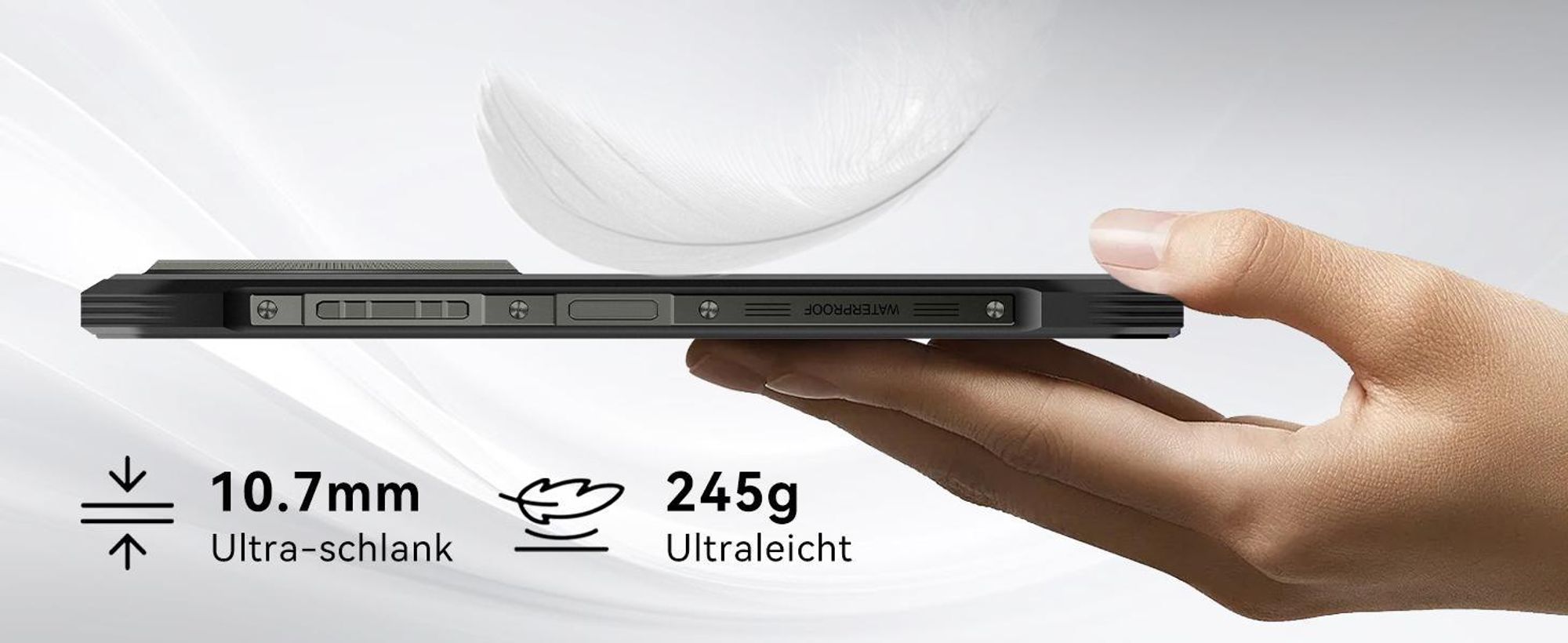 Blackview FORT 2 Outdoor Handy,6.56", 24 GB+128 GB/2TB, Ultra-Dünn 10.7 mm,Android 15, IP68/IP69K,5000 mAh,90Hz,4G Dual/NFC/OTG/GPS/245g,16MP+13MP