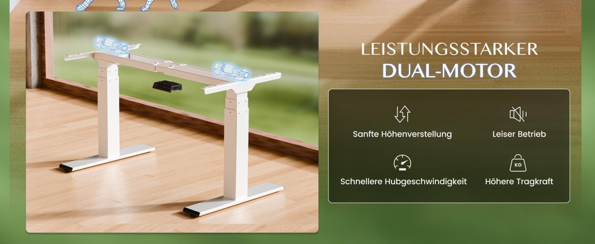 FLEXISPOT E200 Höhenverstellbarer Schreibtisch 180x80cm 200KG TRAGKRAFT, 25MM EINTEILIGE TISCHPLATTE, 2 Motoren, USB-Anschluss, Weiß