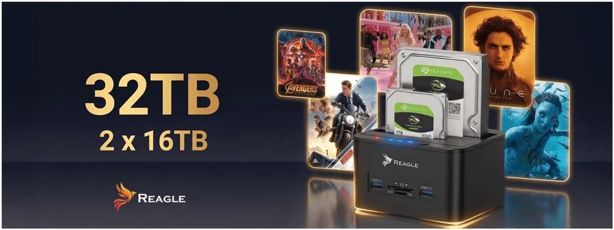 Reagle RDOC72 – Dockingstation für zwei SATA-HDDs und SSDs mit Klonfunktion
