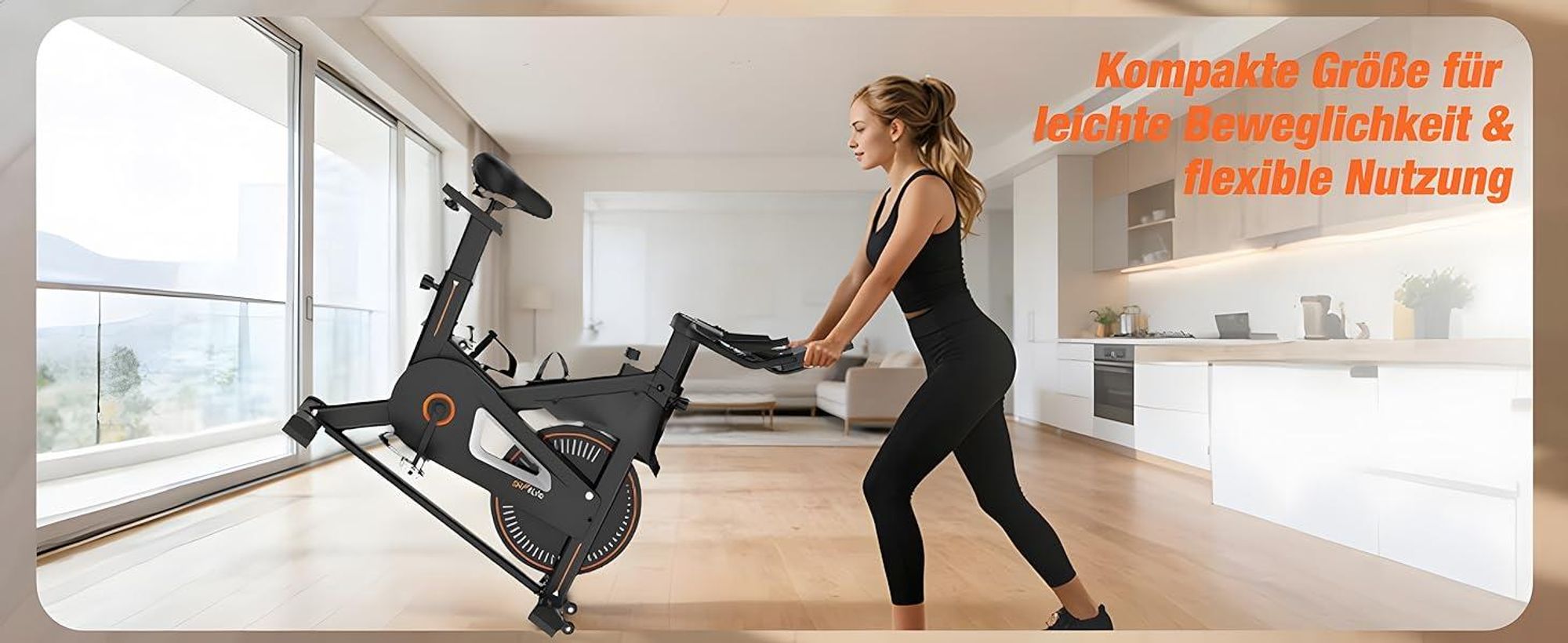 DH FitLife 2026 Heimtrainer Fahrrad, magnetisches Ergometer mit Pulssensor & APP, leises Indoor Bike, neuer Lenker & Monitor