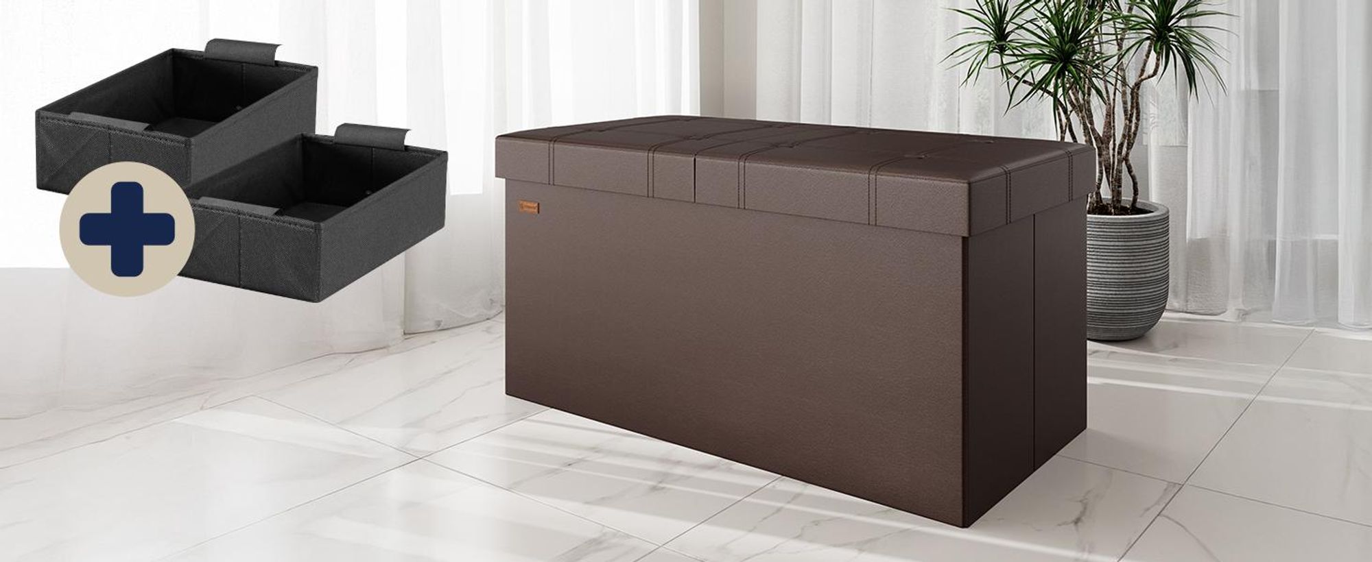 CASARIA® Hocker mit Stauraum Weiß Faltbar Deckel Kunstleder Gepolstert 38x38cm Klein Schlafzimmer Wohnzimmer Flur Sitzhocker Fußhocker Polsterhocker