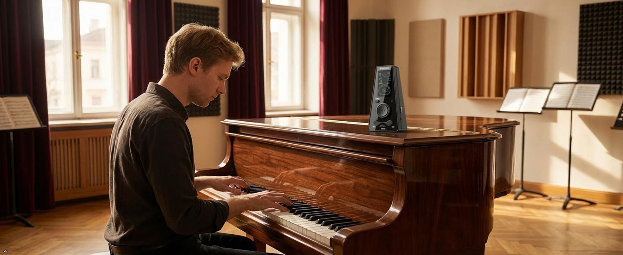 Digitales Metronom, Elektronisches Metronom mit Timer, Lautstärkeregler und Temporegler, Vocal Voice Beats, für Klavier, Geige, Gitarre, Ukulele