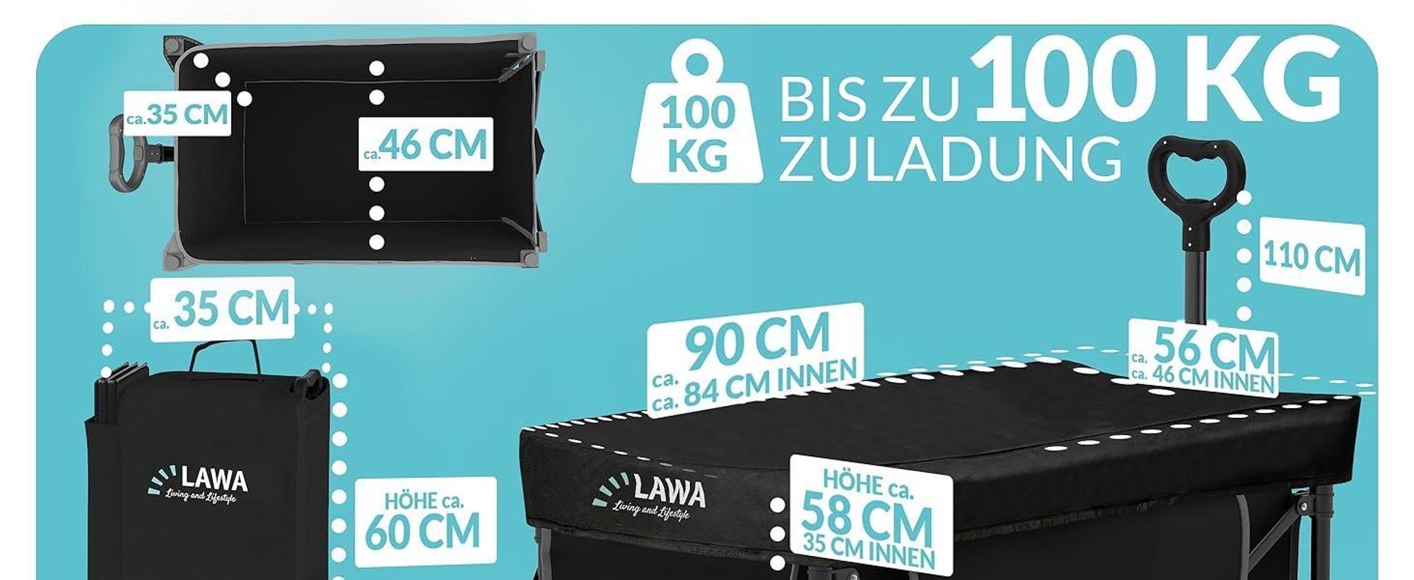 LAWA Bollerwagen faltbar XXL