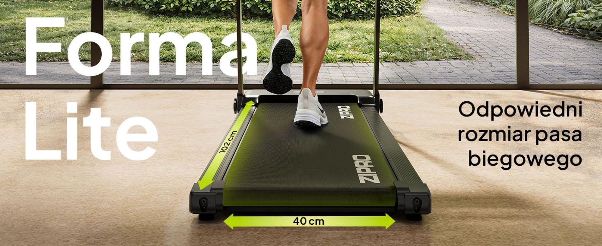 Bieżnia domowa ZIPRO Forma Lite | Elektryczna Składana pod Łóżko | 1-12 km/h | Pas 102x40 cm | 12 programów automatycznych + 3 programy użytkownika