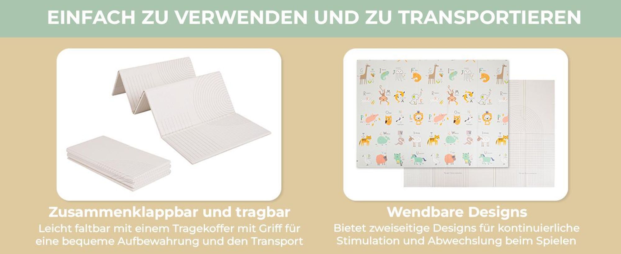KiddyMoon Spielmatte Babymatte Zweiseitige Krabbelmatte Matte Schaumstoffmatte Für Kinder Kindermatte Kindgerechte Muster Spielplatz Entwicklung Bequemer Ideal Für Drinnen Und Draußen 150X200x1cm, Gra