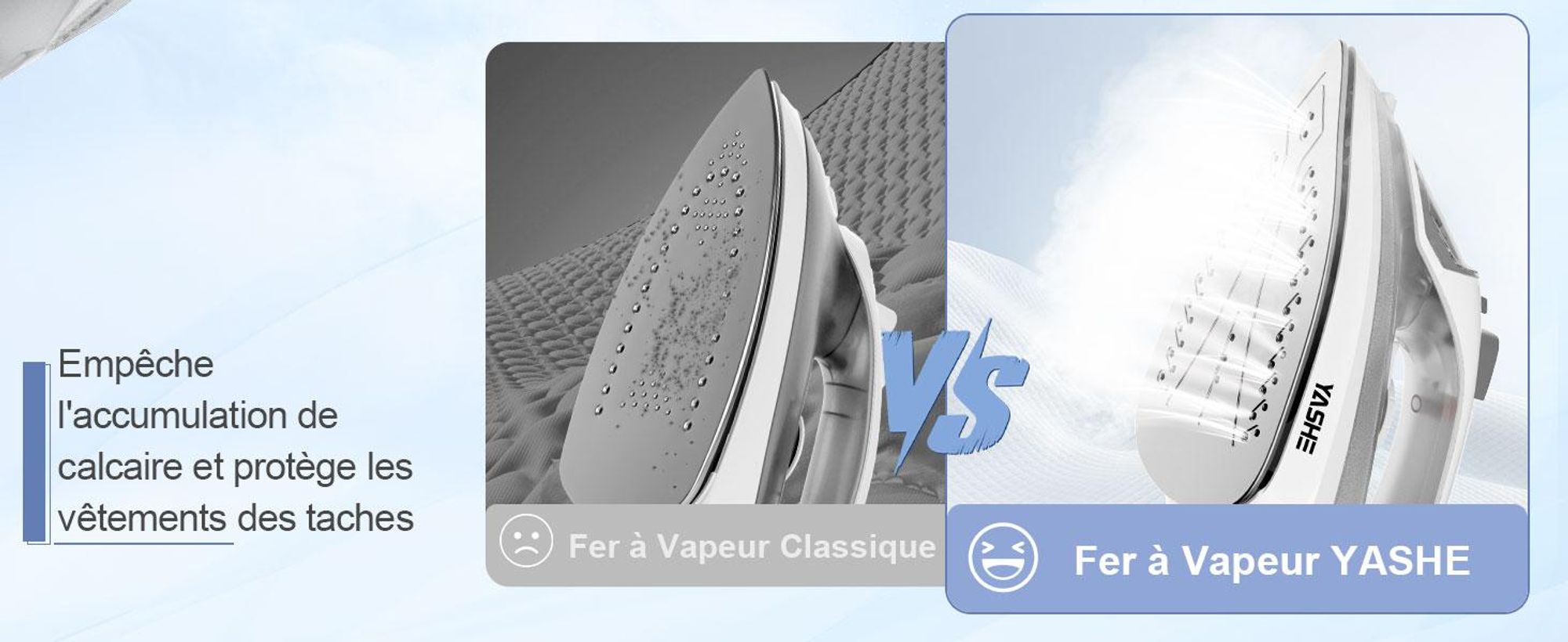 Fer à repasser vapeur YASHE WSD-218, 2300 W, 300 ml, anti-goutte