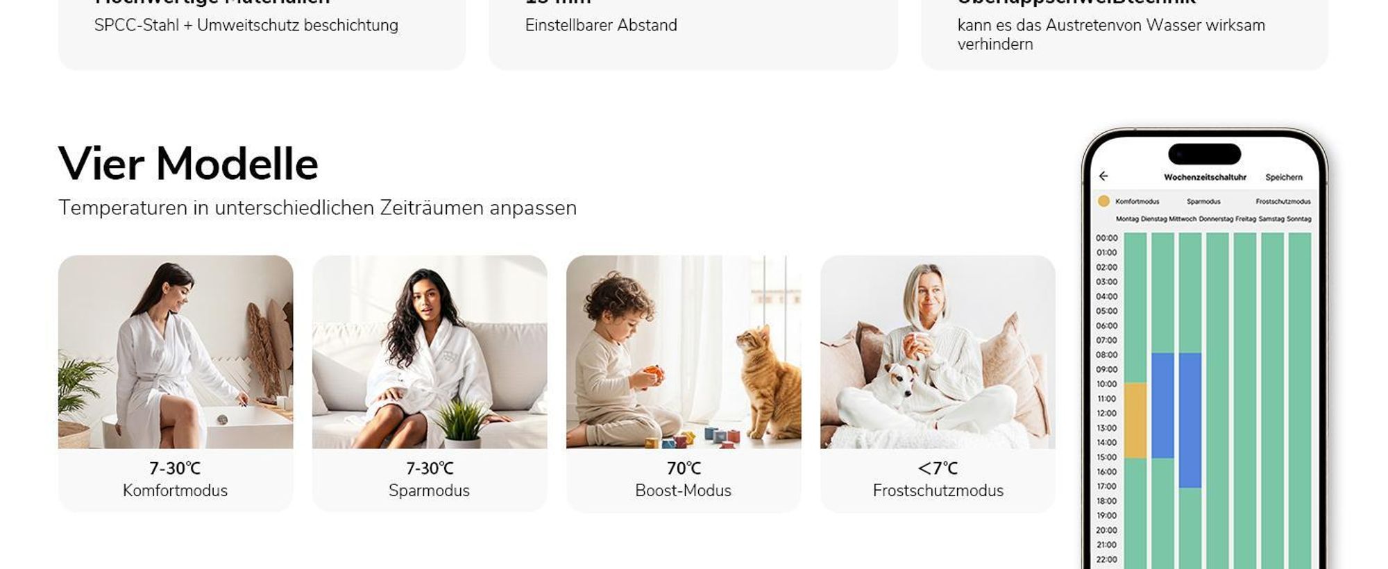 EMKE Badheizkörper Elektrisch gebogen Handtuchheizkörper 600W Wifi Steurung Intelligent Thermostat 120X60cm Weiß Handtuchwärmer