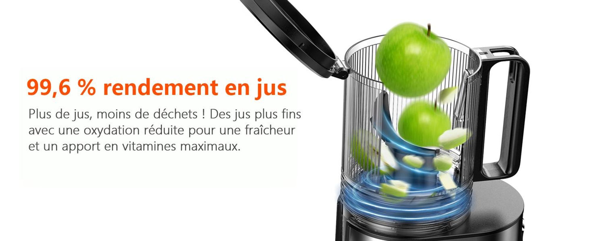 CelerySpec SJ-048-EU-SS Centrifugeuse - Pour légumes et fruits entiers Puissance 250W Capacité 1.8L Extracteur de jus Matériau alimentaire - Argenté