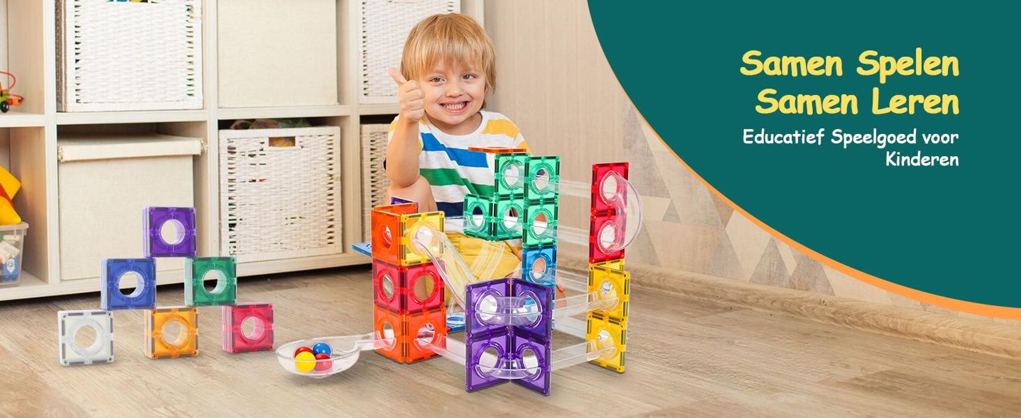 Olvy Magnetische Bouwstenen, 100 stuks – Magnetische knikkerbaan en constructiespeelgoed voor kinderen, geschikt voor STEM- en Montessori-methoden, compatibel met Magna en Connetix