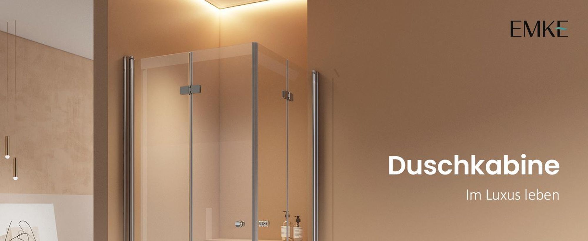 EMKE Duschkabine 90x90x185cm Eckeinstieg Pendeltür Falttür, 6mm ESG Sicherheitsglas, Höhe 1850mm, Hebe-Senk-Funktion, Chrom-Optik EDF-Serie