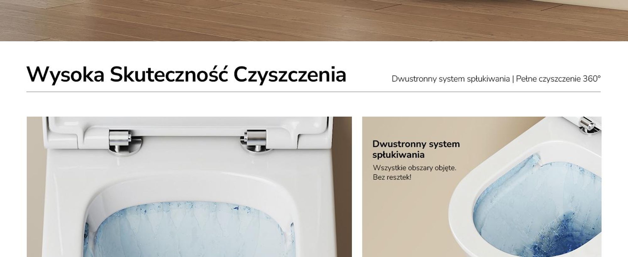EMKE Miska WC wisząca ceramiczna, podwójny system spłukiwania, oszczędność wody, deska wolnoopadająca Soft-Close, biały połysk