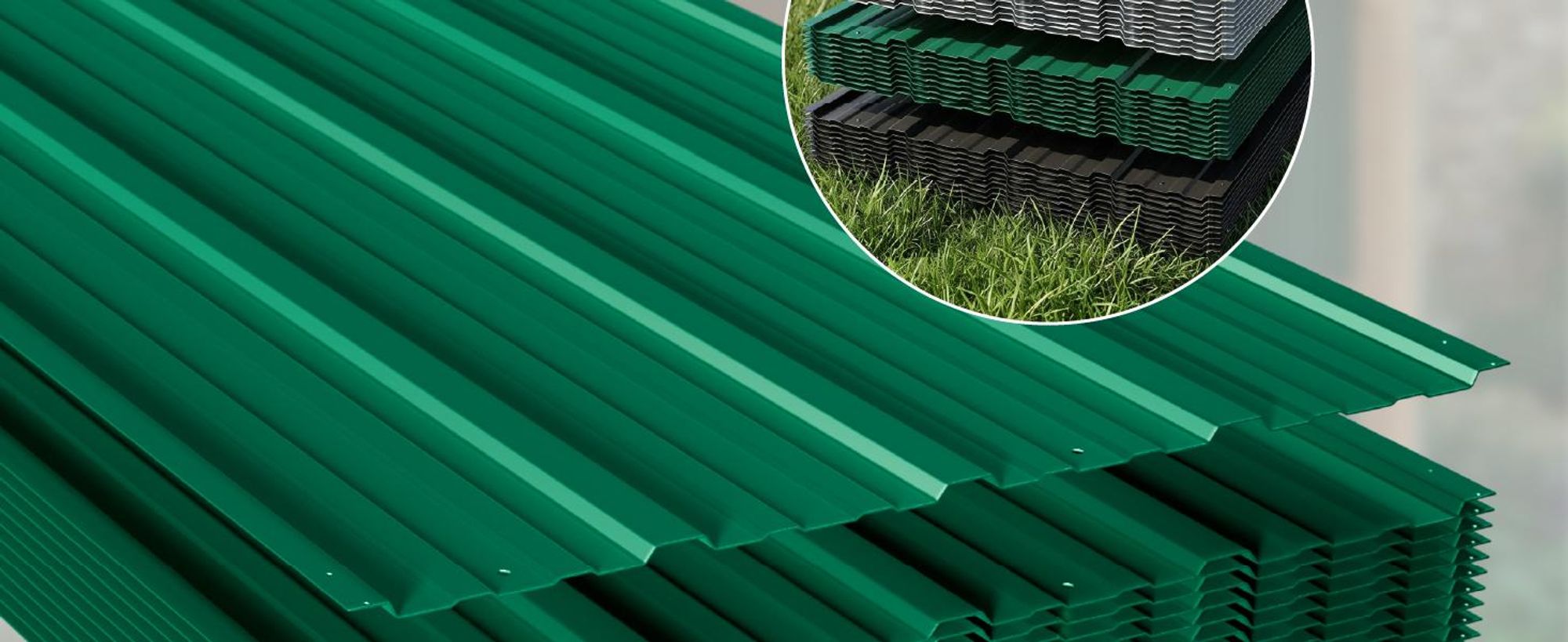 JUSKYS® Profilblech - Grün 14er Set, verzinkter Stahl, 110x45 cm, wetterfest