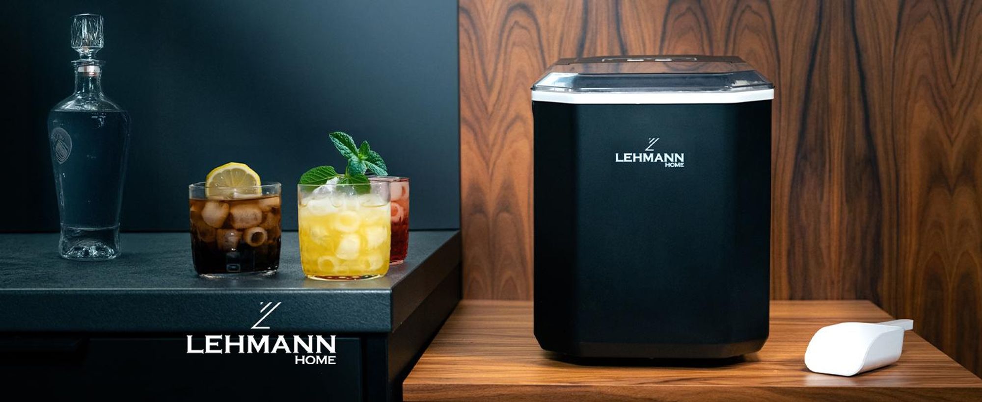 LEHMANN Macchina per il Ghiaccio, 9 Cubetti in 6–8 minuti, 2 dimensioni di cubetti, 12kg/24h