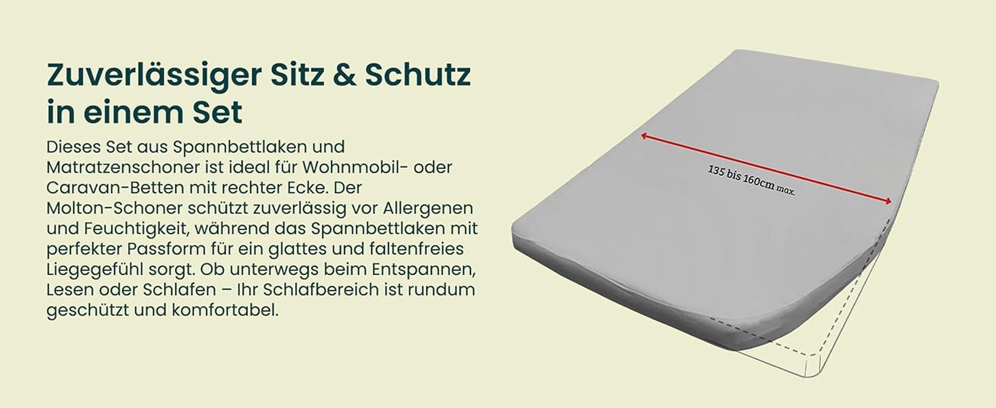Dieses Bild erklärt den Molton-Matratzenschoner und seine Vorteile.