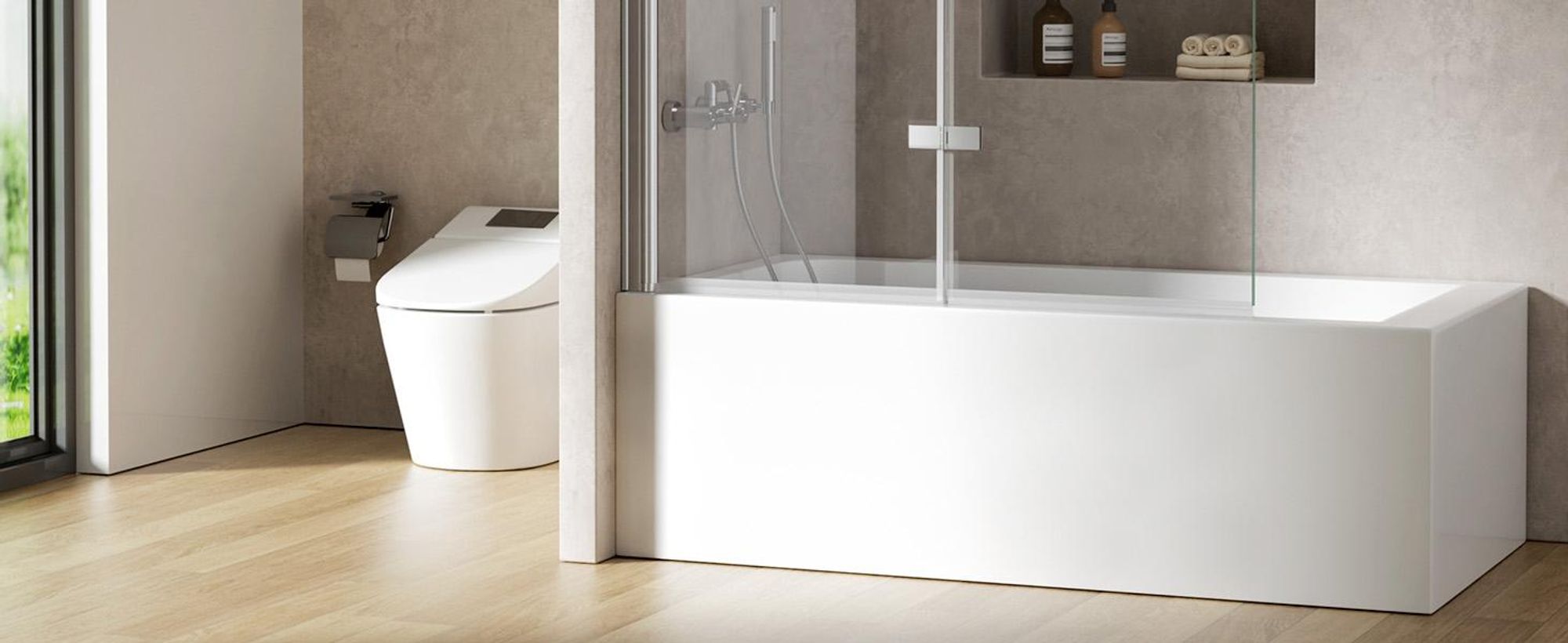 S'AFIELINA Cabine doccia pieghevole 2 pezzi per vasca 100x140 cm, vetro di sicurezza ESG 6 mm con rivestimento NANO Easy-Clean