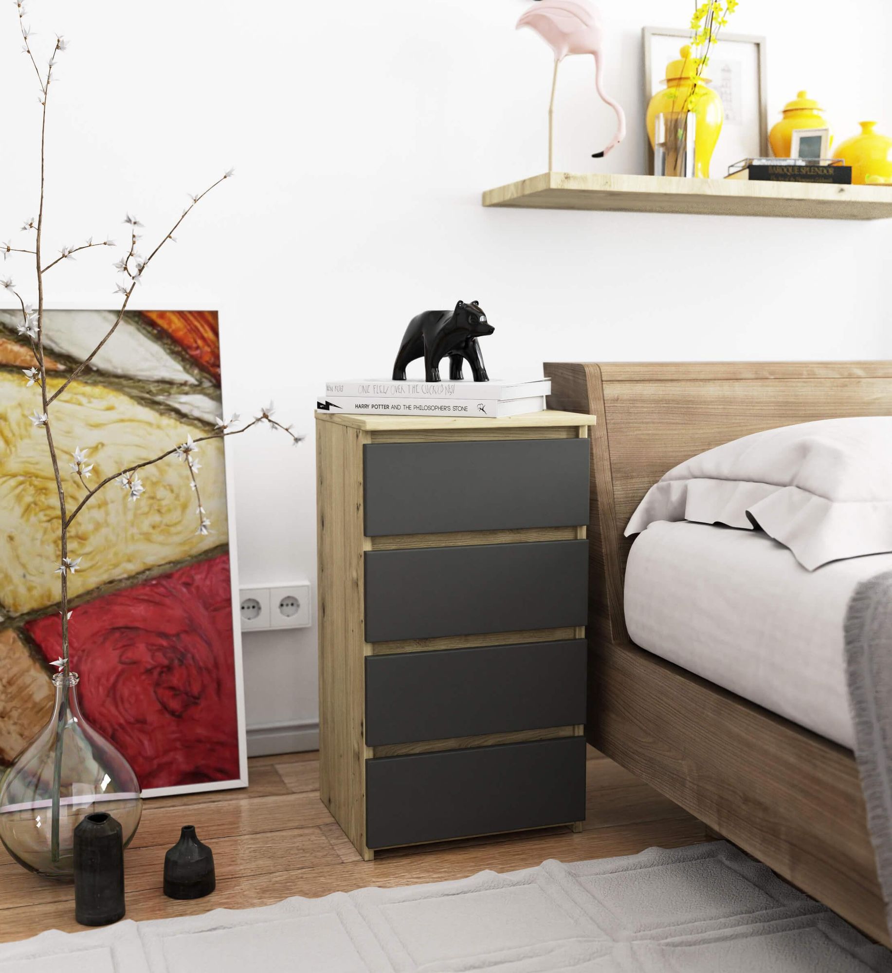 Die Abbildung zeigt eine Kommode im Schlafzimmer.