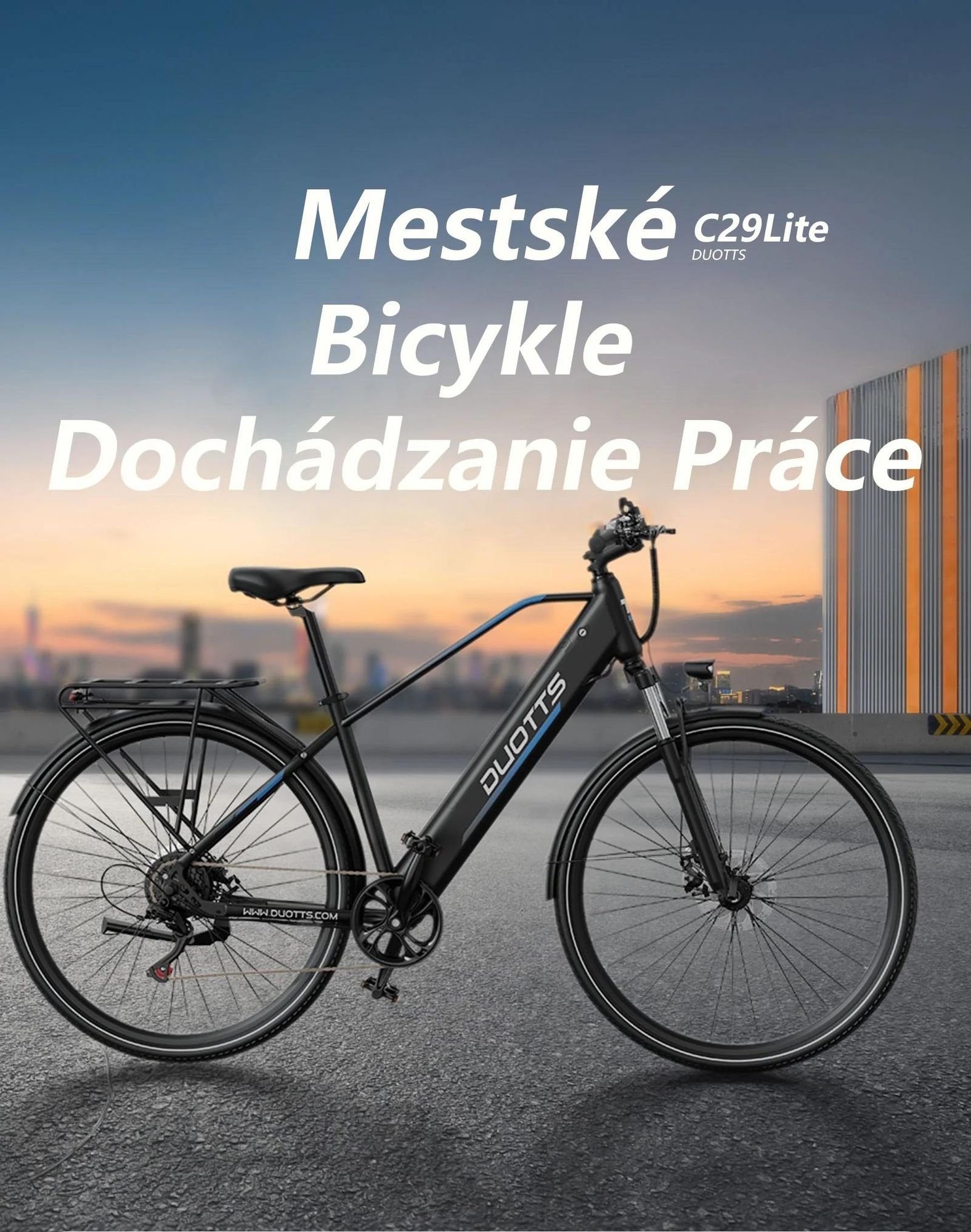 E-bike Duotts C29 Lite - Motor 250W Batéria 36V13AH Pneumatiky 27.5" Kotúčové Brzdy - Modro Čierne