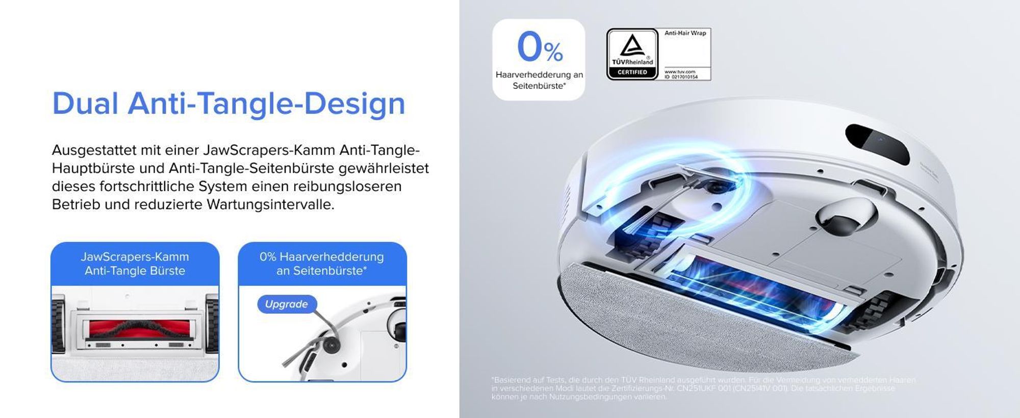 Roborock Q7 BF+ Staubsauger Roboter 8000 Pa(Upgrade von Q7 max+/Q5 Pro+/Q5 Max), Dual Anti-Tangle-System, PreciSense® LiDAR-Navigation, Weiß