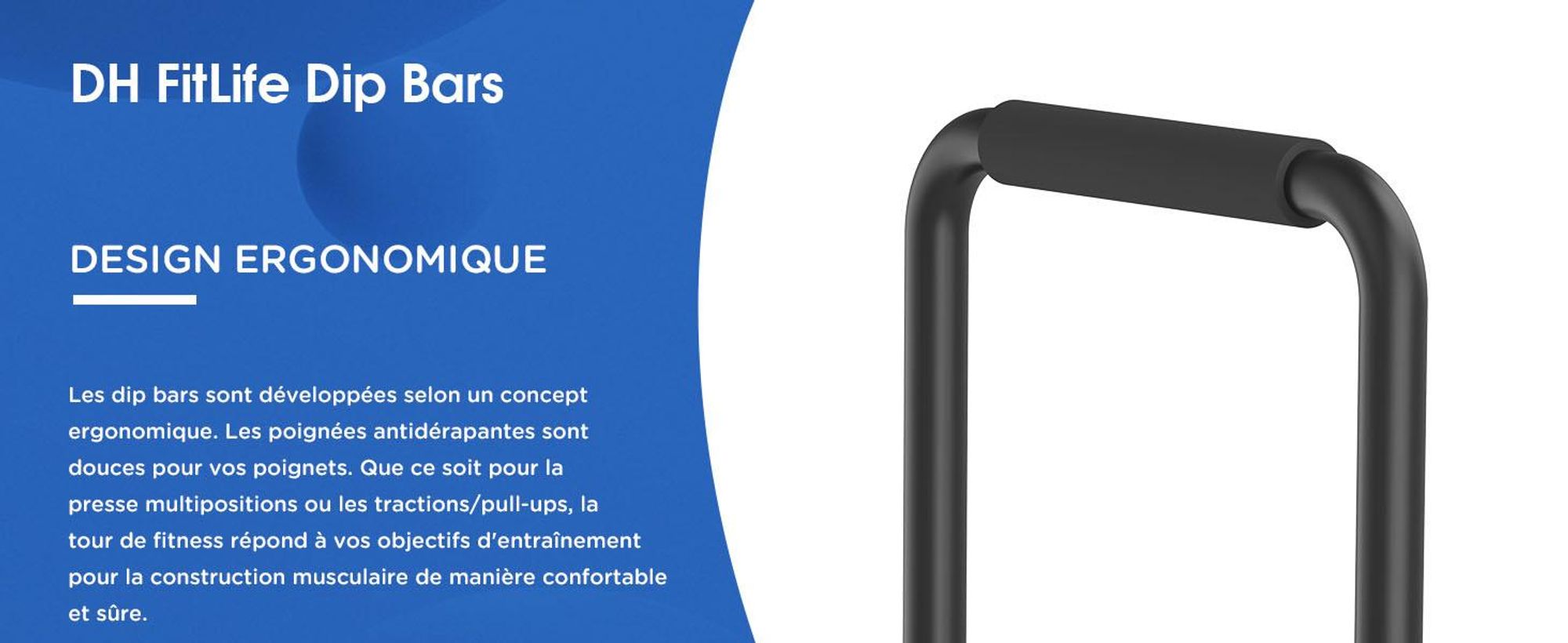 DH FitLife Dip Barren Bars – Station de Dip Réglable 80-100 cm, Équipement de Musculation pour Entraînement à Domicile et Calisthenics