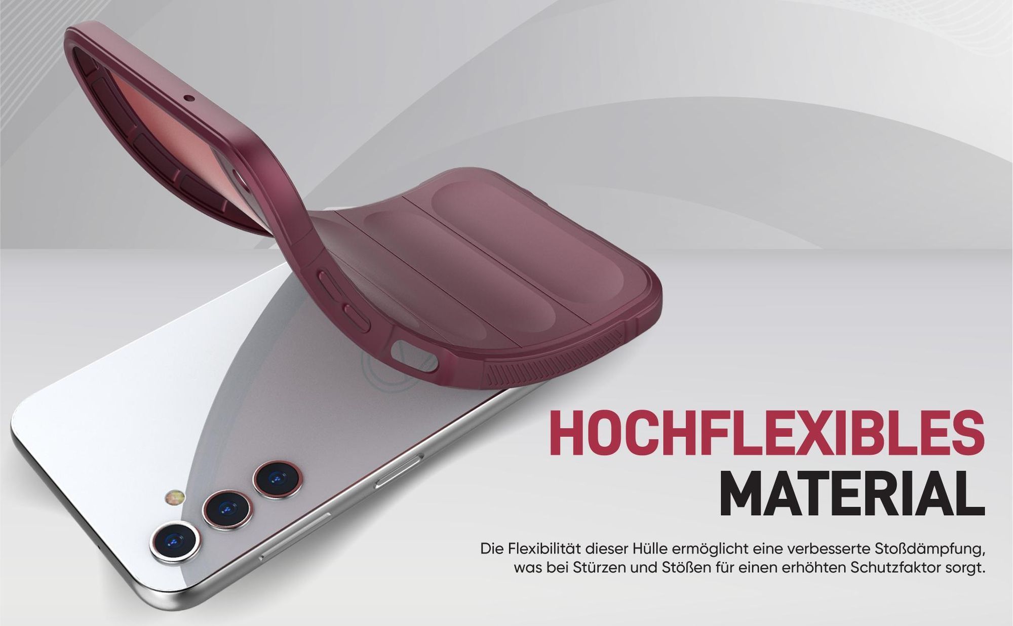 Stoßfestes und flexbiles Handy Case mit Griffzonen in Lila für Samsung Galaxy A14 / A14 5G