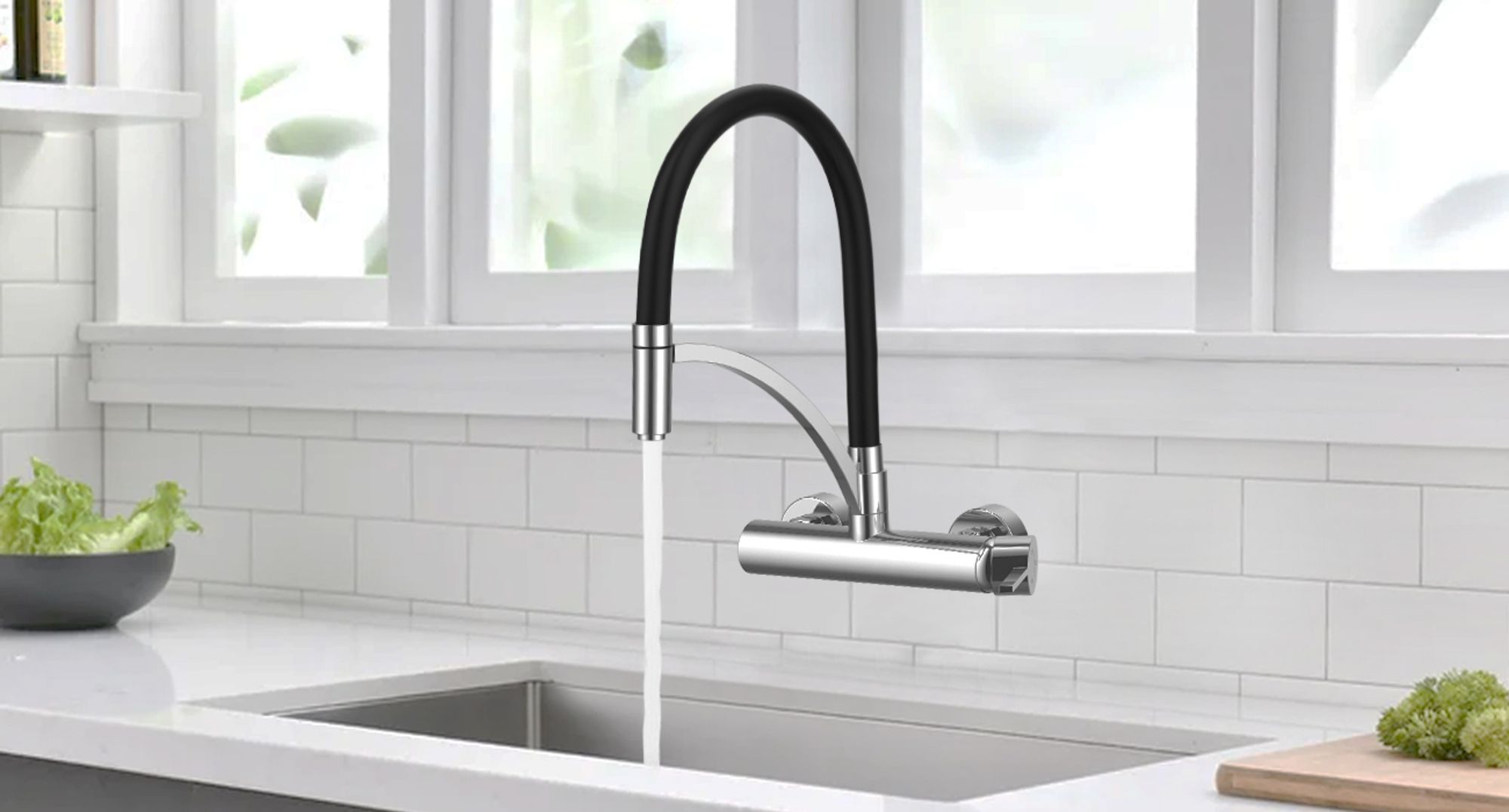 Wandmontage befreit die Arbeitsplatte oder Waschbecken