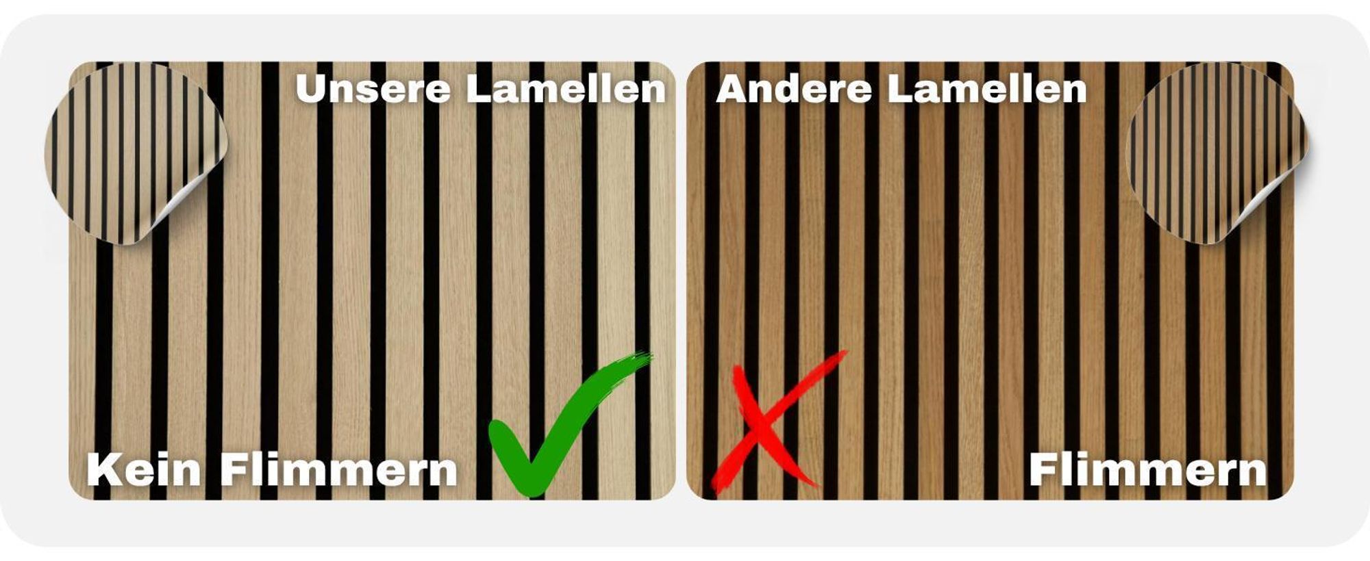 HEXIM Akustikpaneele 140x30cm Holz Grande - Wandpaneele Platten Lamellen Holzpaneele Echtholzfurnier 21mm Filz Schalldämmung MDF Schwarz (0,42m² Black Ash)