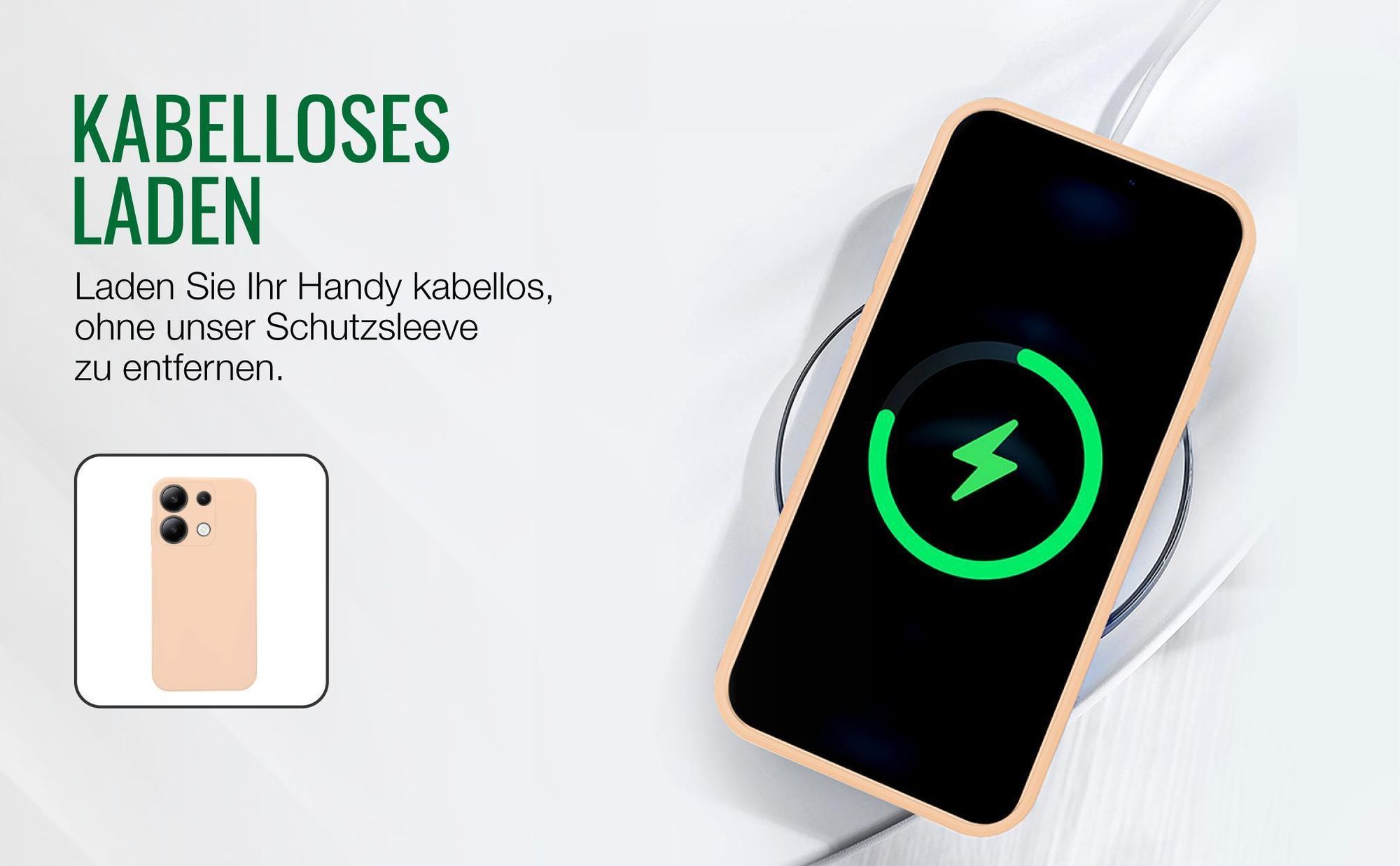Kabelloses Laden mit Handysleeve in Rosa für Xiaomi Redmi Note 13 möglich