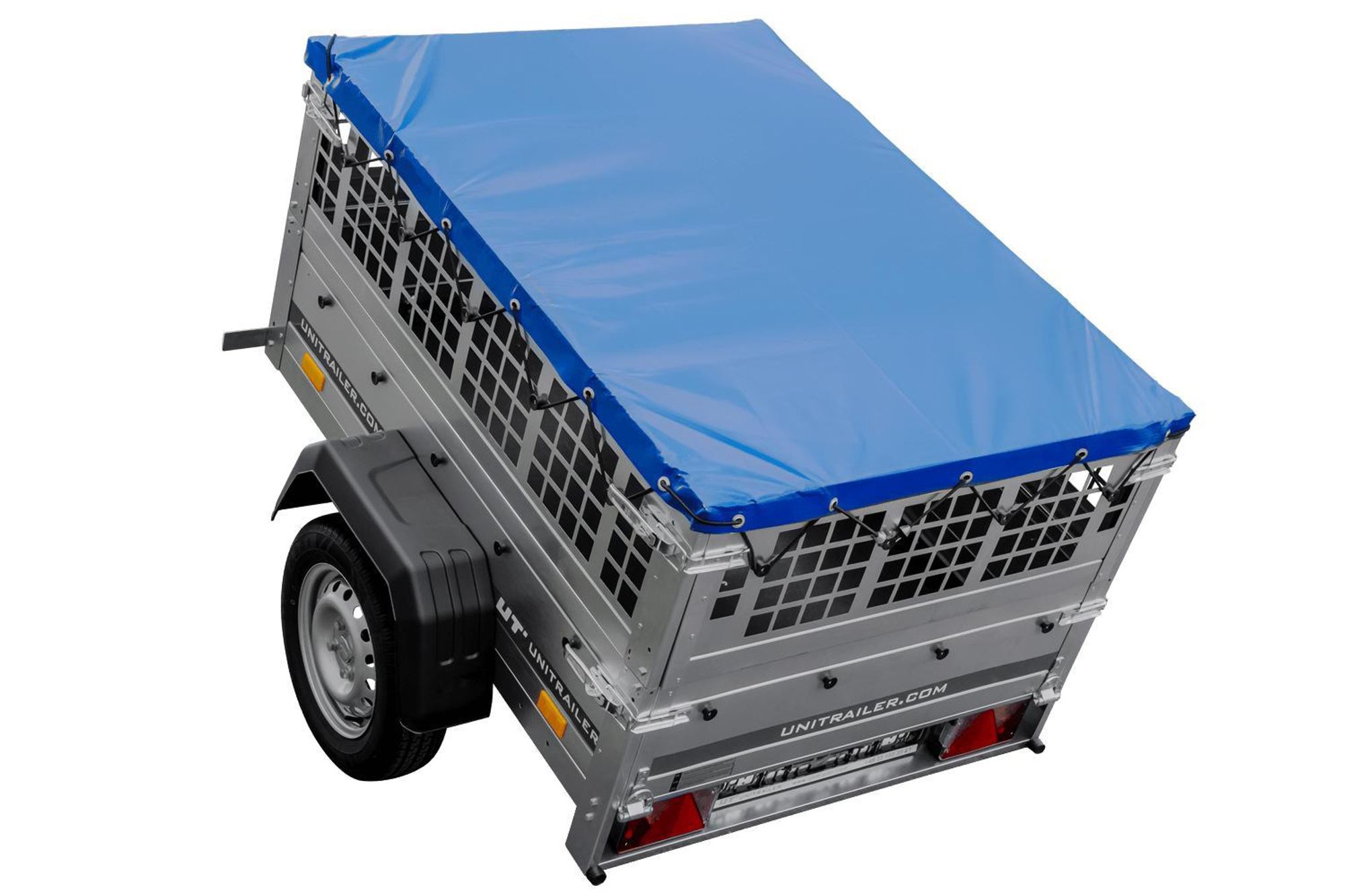 Kompakter Anhänger Garden Trailer 150 KIPP 150x106 cm 750 kg mit Laubgitteraufsatz