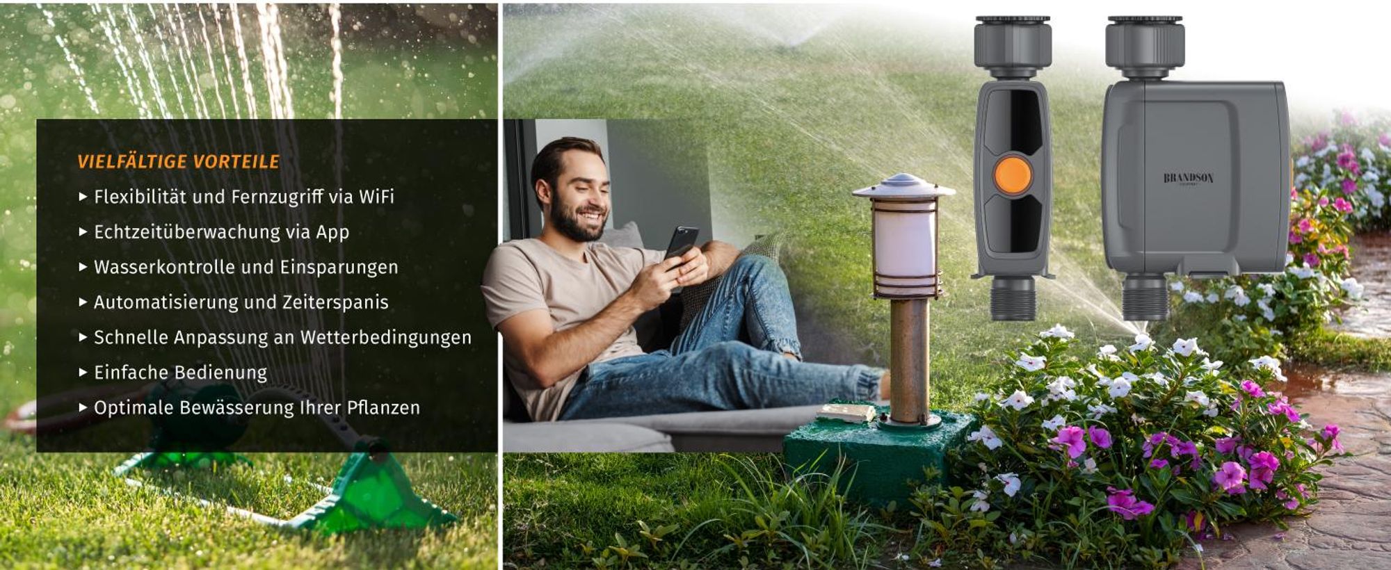 Brandson Bewässerungscomputer mit WLAN, vielfältige Vorteile