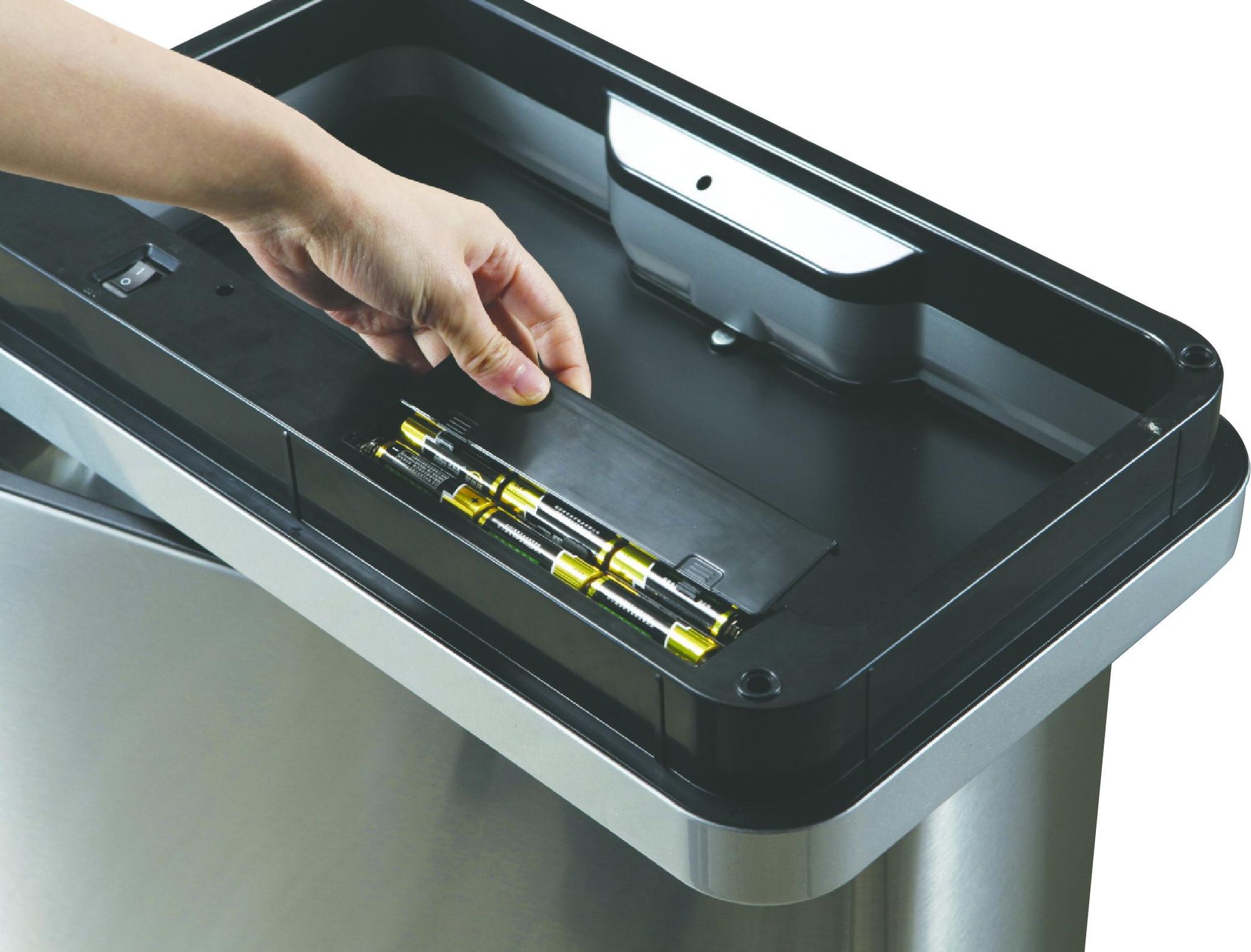 EKO - Mirage Sensor Poubelle 30 litres - Stainless steel Plastic - Inox mat, noir